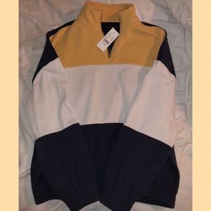 Half Zip Color Block Sweatshirt